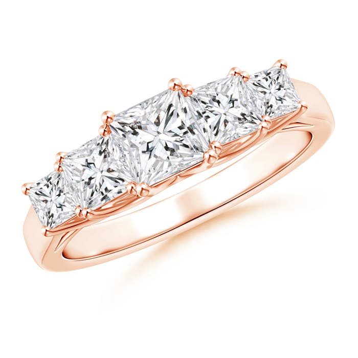 Graduated Princess-Cut Trellis Diamond Five Stone Band