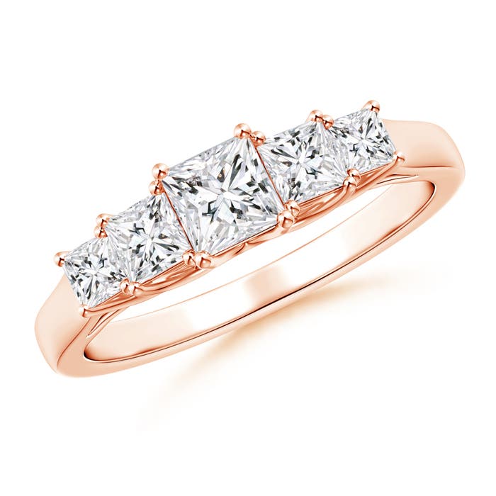 Graduated Princess-Cut Trellis Diamond Five Stone Band