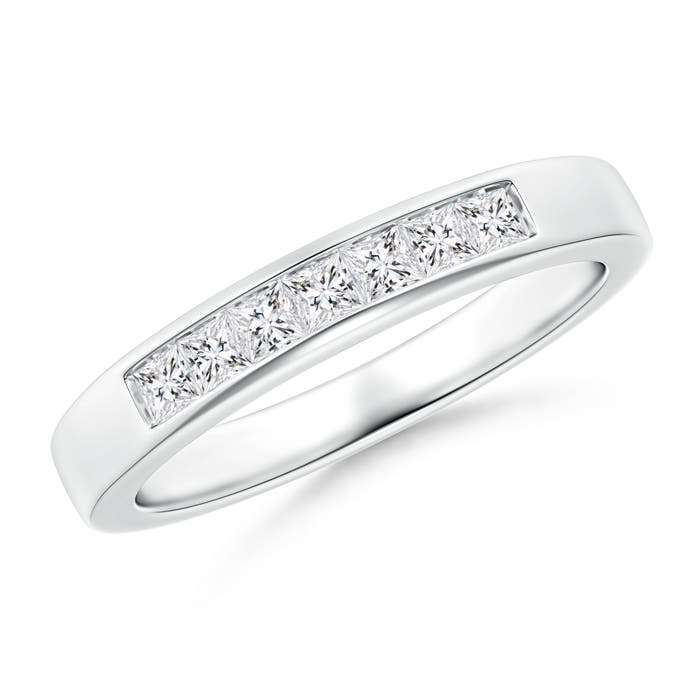 Channel-Set Princess Diamond Seven Stone Wedding Band