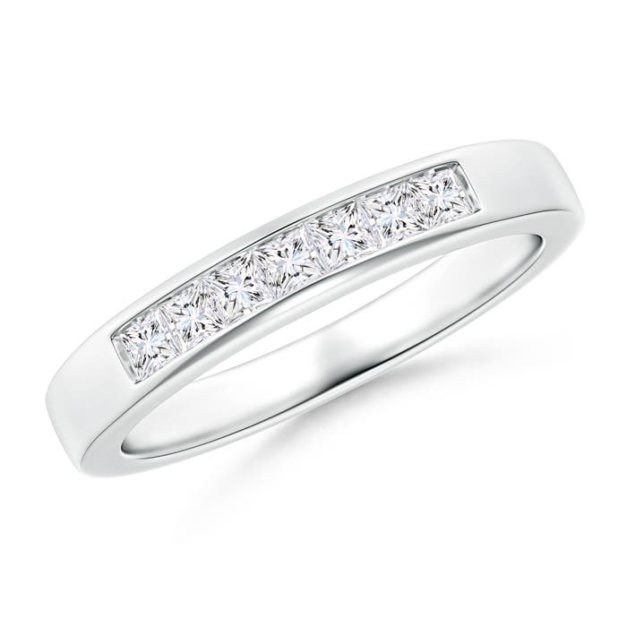Channel-Set Princess Diamond Seven Stone Wedding Band