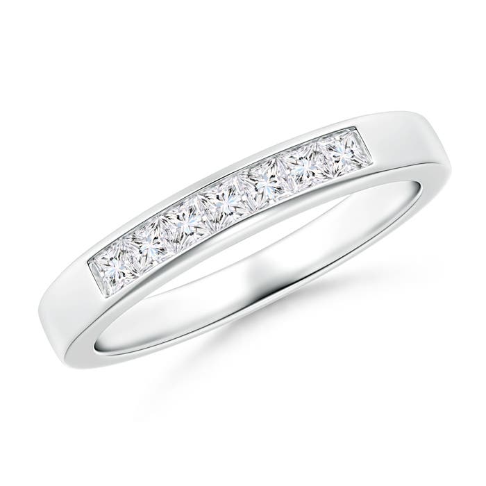 Channel-Set Princess Diamond Seven Stone Wedding Band