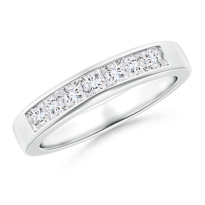 Channel-Set Princess Diamond Seven Stone Wedding Band