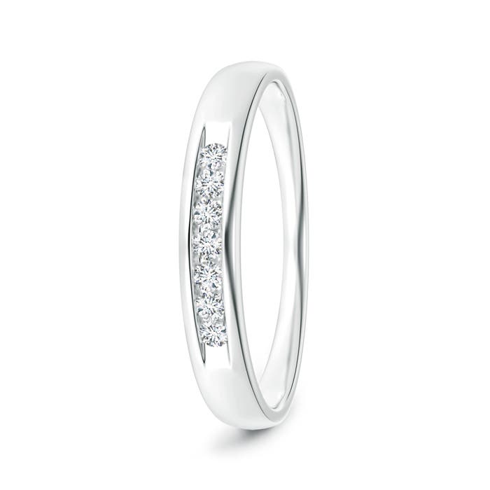 Channel Grooved Classic Diamond Men's Wedding Band