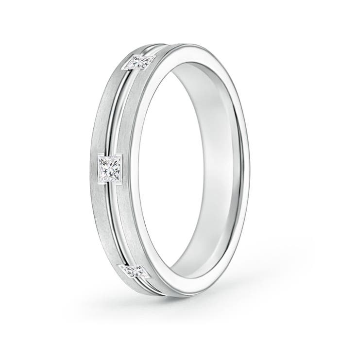 Satin Finish Gypsy Set Diamond Wedding Band for Men