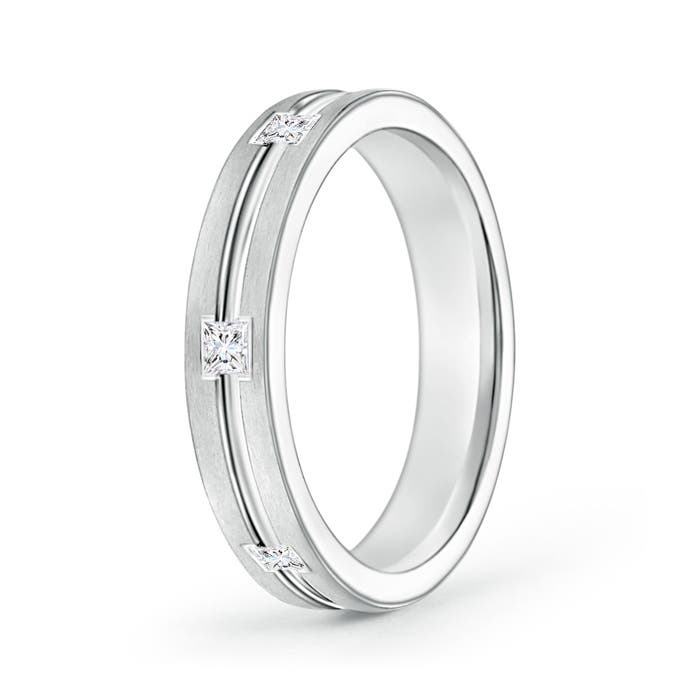 Satin Finish Gypsy Set Diamond Wedding Band for Men